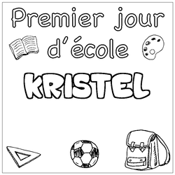 Coloraci&oacute;n del nombre KRISTEL - decorado primer d&iacute;a de escuela