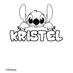 Coloraci&oacute;n del nombre KRISTEL - decorado Stitch