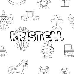 Coloraci&oacute;n del nombre KRISTELL - decorado juguetes