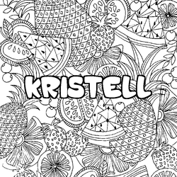Coloraci&oacute;n del nombre KRISTELL - decorado mandala de frutas