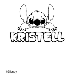Coloraci&oacute;n del nombre KRISTELL - decorado Stitch