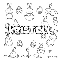 Coloraci&oacute;n del nombre KRISTELL - decorado Pascua