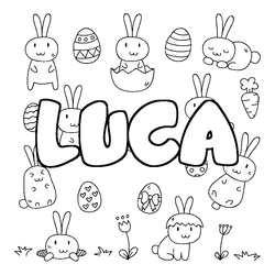 Coloraci&oacute;n del nombre LUCA - decorado Pascua