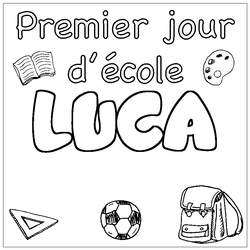 Coloraci&oacute;n del nombre LUCA - decorado primer d&iacute;a de escuela