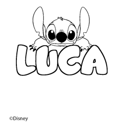 Coloraci&oacute;n del nombre LUCA - decorado Stitch
