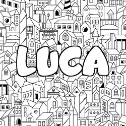 Coloraci&oacute;n del nombre LUCA - decorado ciudad