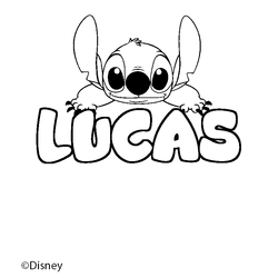 Coloraci&oacute;n del nombre LUCAS - decorado Stitch
