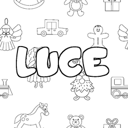 Coloraci&oacute;n del nombre LUCE - decorado juguetes