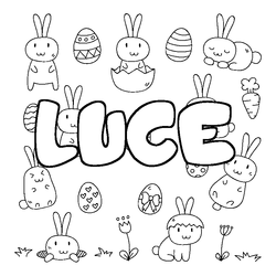 Coloraci&oacute;n del nombre LUCE - decorado Pascua