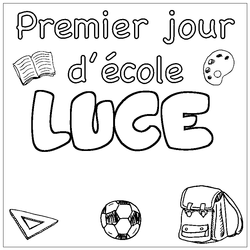 Coloraci&oacute;n del nombre LUCE - decorado primer d&iacute;a de escuela