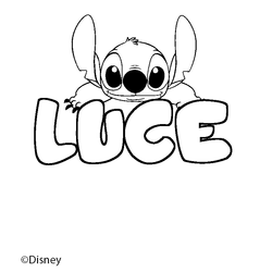 Coloraci&oacute;n del nombre LUCE - decorado Stitch