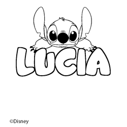 Coloraci&oacute;n del nombre LUCIA - decorado Stitch