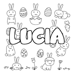 Coloraci&oacute;n del nombre LUCIA - decorado Pascua