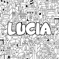 Coloraci&oacute;n del nombre LUCIA - decorado ciudad