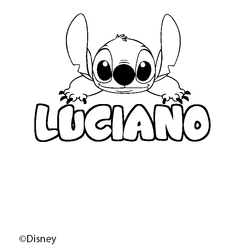 Coloraci&oacute;n del nombre LUCIANO - decorado Stitch