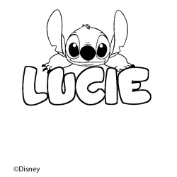 Coloraci&oacute;n del nombre LUCIE - decorado Stitch