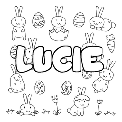 Coloraci&oacute;n del nombre LUCIE - decorado Pascua