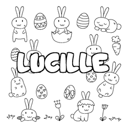 Coloraci&oacute;n del nombre LUCILLE - decorado Pascua