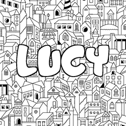 Coloraci&oacute;n del nombre LUCY - decorado ciudad
