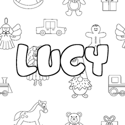 Coloraci&oacute;n del nombre LUCY - decorado juguetes