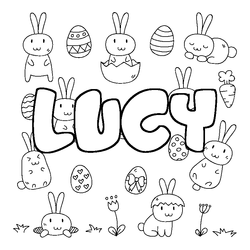 Coloraci&oacute;n del nombre LUCY - decorado Pascua