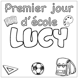 Coloraci&oacute;n del nombre LUCY - decorado primer d&iacute;a de escuela