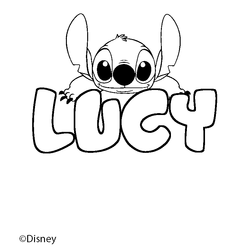Coloraci&oacute;n del nombre LUCY - decorado Stitch