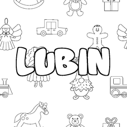 Coloraci&oacute;n del nombre LUBIN - decorado juguetes