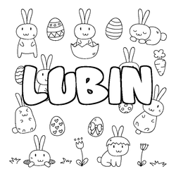 Coloraci&oacute;n del nombre LUBIN - decorado Pascua
