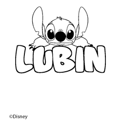 Coloraci&oacute;n del nombre LUBIN - decorado Stitch