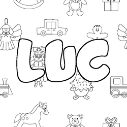 Coloraci&oacute;n del nombre LUC - decorado juguetes