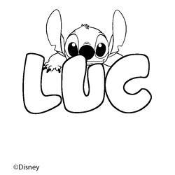 Coloraci&oacute;n del nombre LUC - decorado Stitch