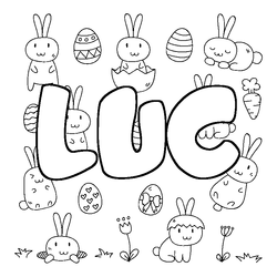 Coloraci&oacute;n del nombre LUC - decorado Pascua