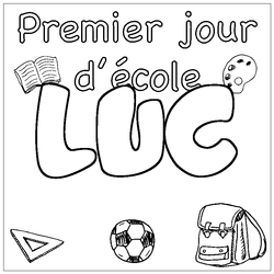 Coloraci&oacute;n del nombre LUC - decorado primer d&iacute;a de escuela