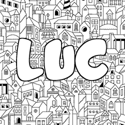 Coloraci&oacute;n del nombre LUC - decorado ciudad