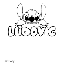 Coloraci&oacute;n del nombre LUDOVIC - decorado Stitch