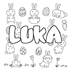 Coloraci&oacute;n del nombre LUKA - decorado Pascua