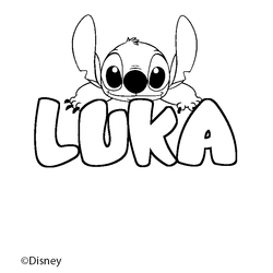 Coloraci&oacute;n del nombre LUKA - decorado Stitch