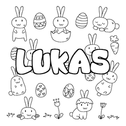 Coloraci&oacute;n del nombre LUKAS - decorado Pascua