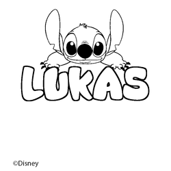 Coloraci&oacute;n del nombre LUKAS - decorado Stitch