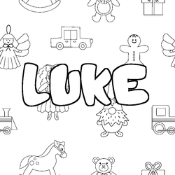 Coloraci&oacute;n del nombre LUKE - decorado juguetes