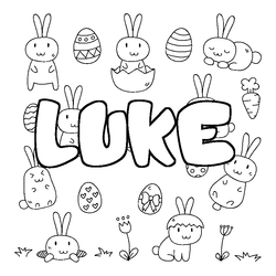 Coloraci&oacute;n del nombre LUKE - decorado Pascua