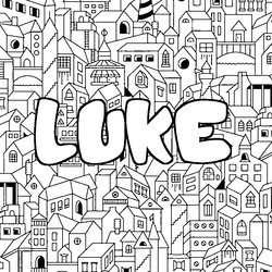 Coloraci&oacute;n del nombre LUKE - decorado ciudad