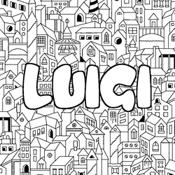 Coloraci&oacute;n del nombre LUIGI - decorado ciudad