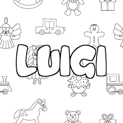 Coloraci&oacute;n del nombre LUIGI - decorado juguetes