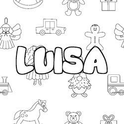 Coloraci&oacute;n del nombre LUISA - decorado juguetes