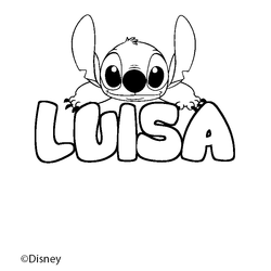Coloraci&oacute;n del nombre LUISA - decorado Stitch