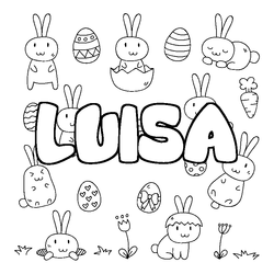 Coloraci&oacute;n del nombre LUISA - decorado Pascua
