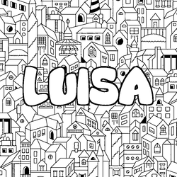 Coloraci&oacute;n del nombre LUISA - decorado ciudad