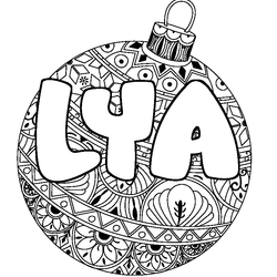Coloraci&oacute;n del nombre LYA - decorado bola de Navidad